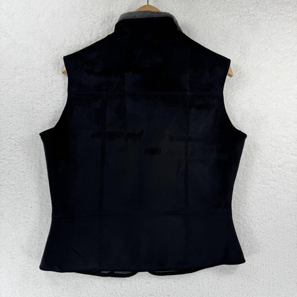 Outback Trading Vest Womens Medium Black Fleece Lined Zip Front Western - Picture 2 of 8
